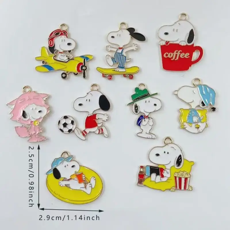 10pcs Cartoon Cute Dog Alloy Drip Oil Pendant DIY Earrings Necklace Handmade Pendant Accessories image 6