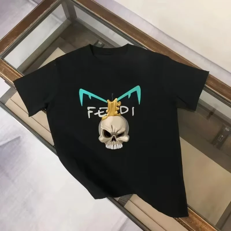 

2026, весенне-летняя модная новая футболка из чистого хлопка высокого качества, женская повседневная футболка, роскошная футболка для спорта и отдыха