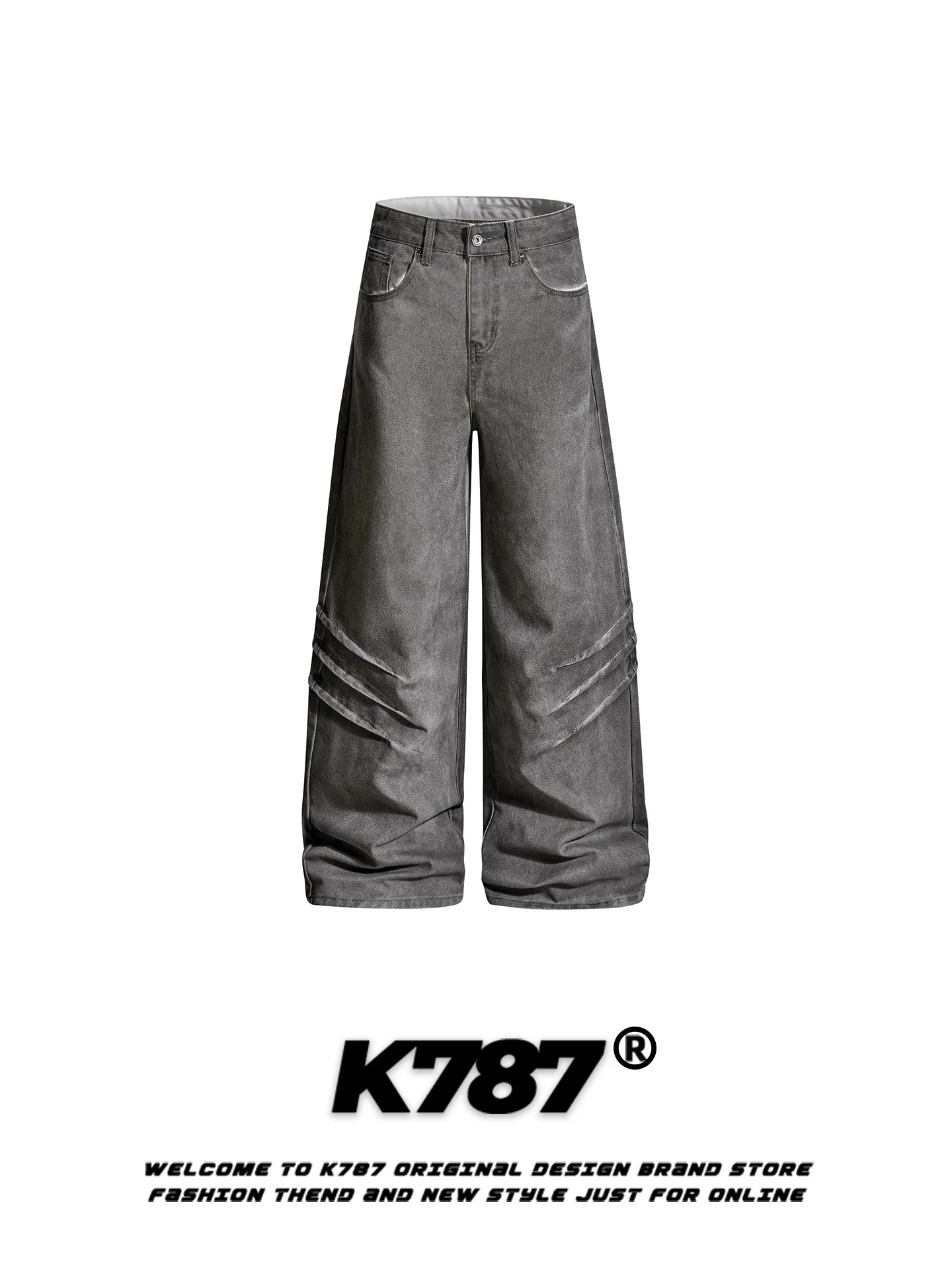 

Мужские рабочие брюки K787 в американском ретро-стиле, свободные, прямого кроя, повседневные, с высокой талией, из смесового хлопка и полиэстера, для осени