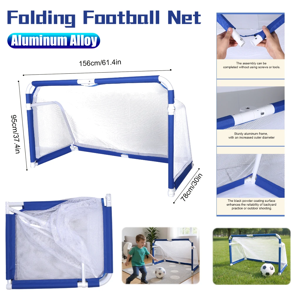 

Soccer Net Portable Folding Football Net Aluminum Alloy Quick Setup Soccer Net for Kids Youth Indoor Outdoor Soccer Training