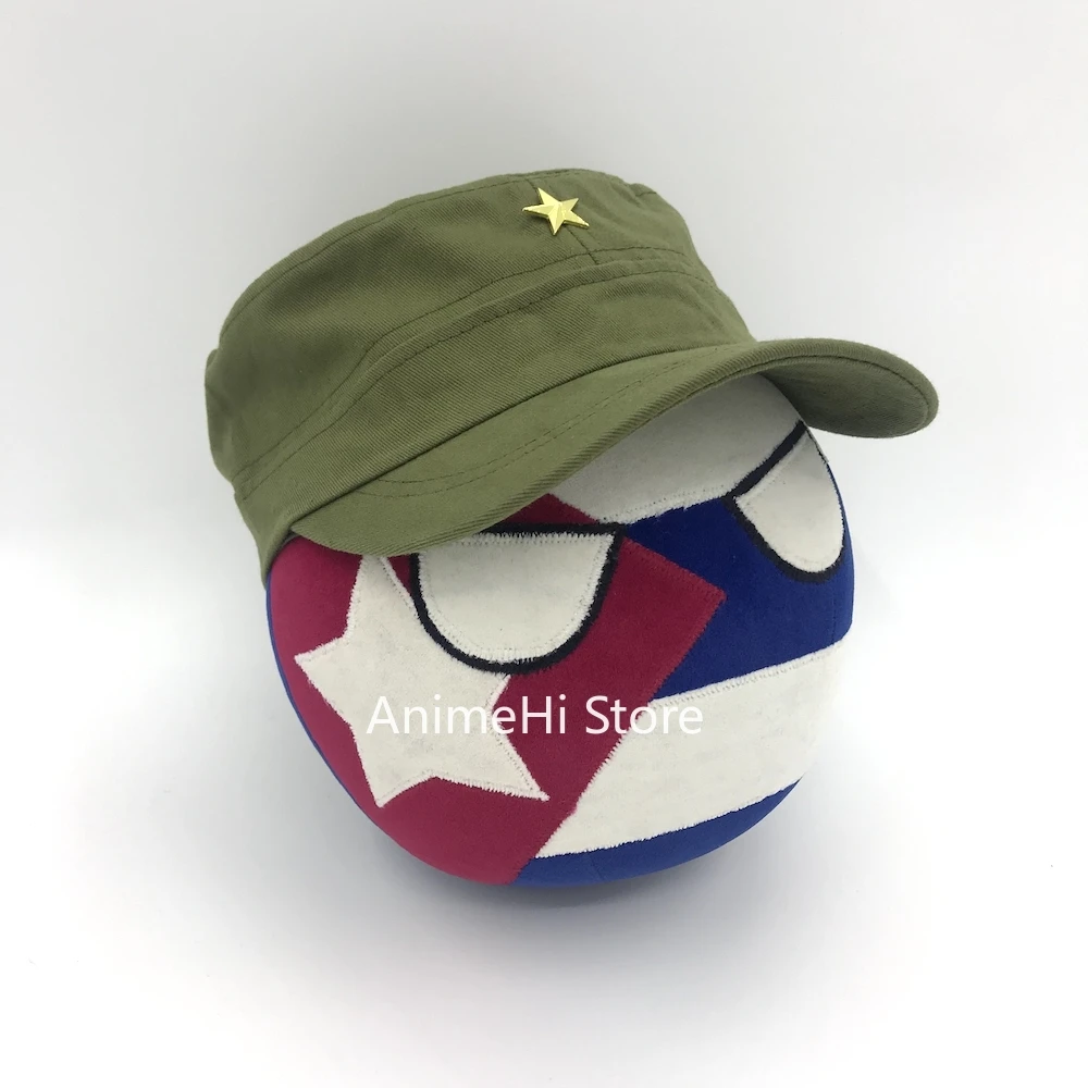 

The Republic of Cuba Ball and Cuban Military Cap Doll CUB countryballs plushies Cosplay Polandball Plush Toy for Gift 20CM