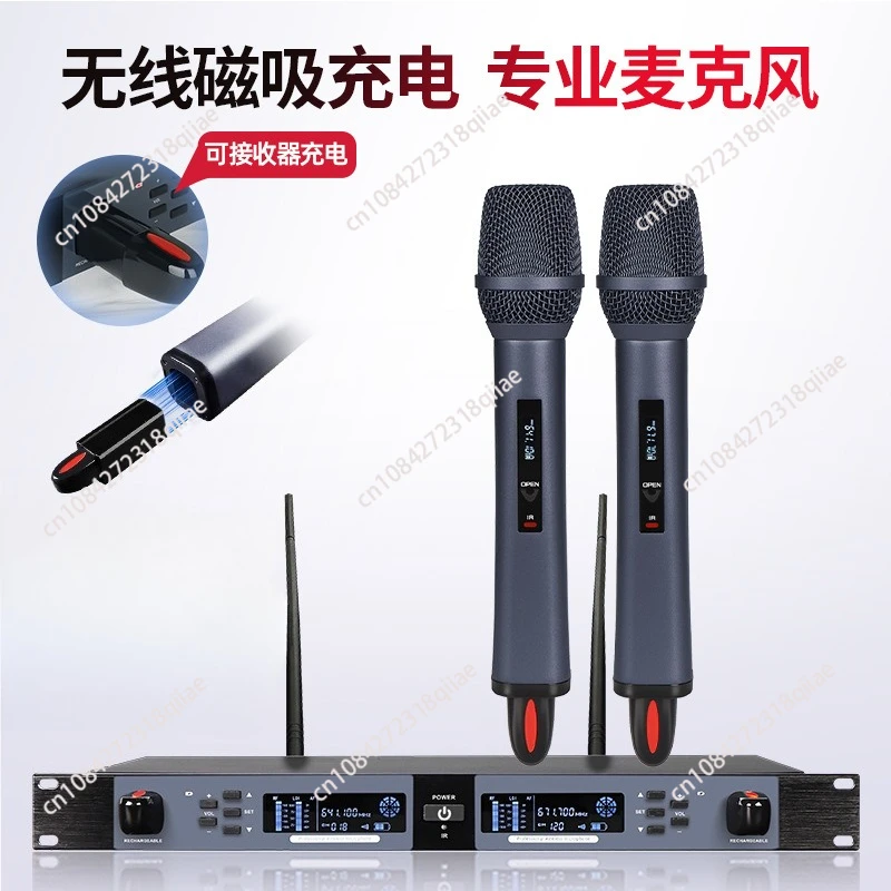 

Wireless microphone Magnetic charging Conference performance Professional split one-to-two wireless microphone