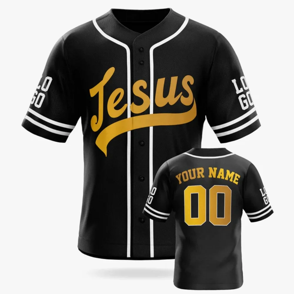 Custom Religious Baseball Jersey – Christian Jesus Add Your Name 3D Printed Men For Women Shirt Casual Team Shirts
