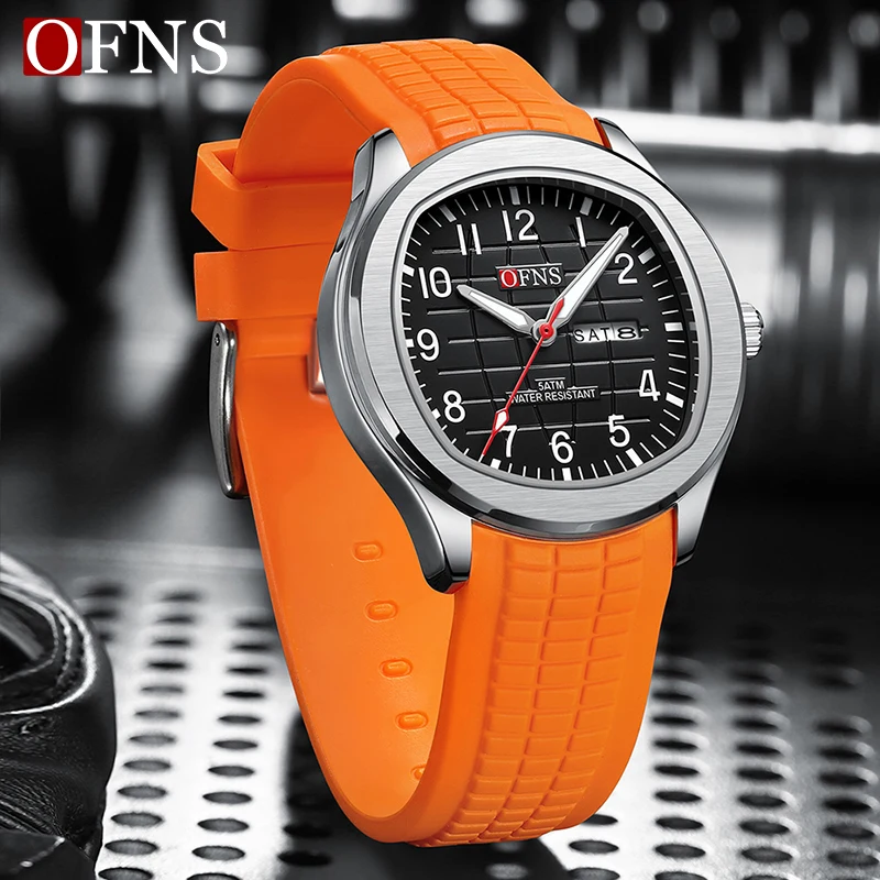 OFNS Brand Top New Leisure Fashion Men\'s Quartz Watch Military Sports Waterproof Automatic Date Luxury Quartz Men\'s Watches 2024