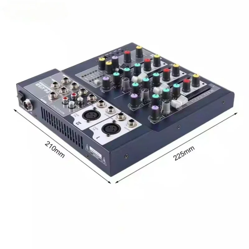 BT USB geluidskaart mixer Mini professionele 4-kanaals audio mixer interface PC voor eindversterker Mixing Stage mengpaneel