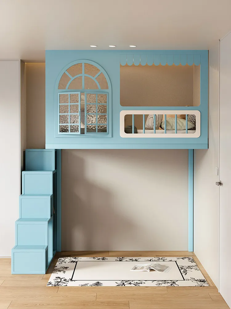 

Детская кровать-чердак на втором этаже, двухъярусная, на высоте, в стиле домик на дереве, комбинированная, под столом, не мешает спать