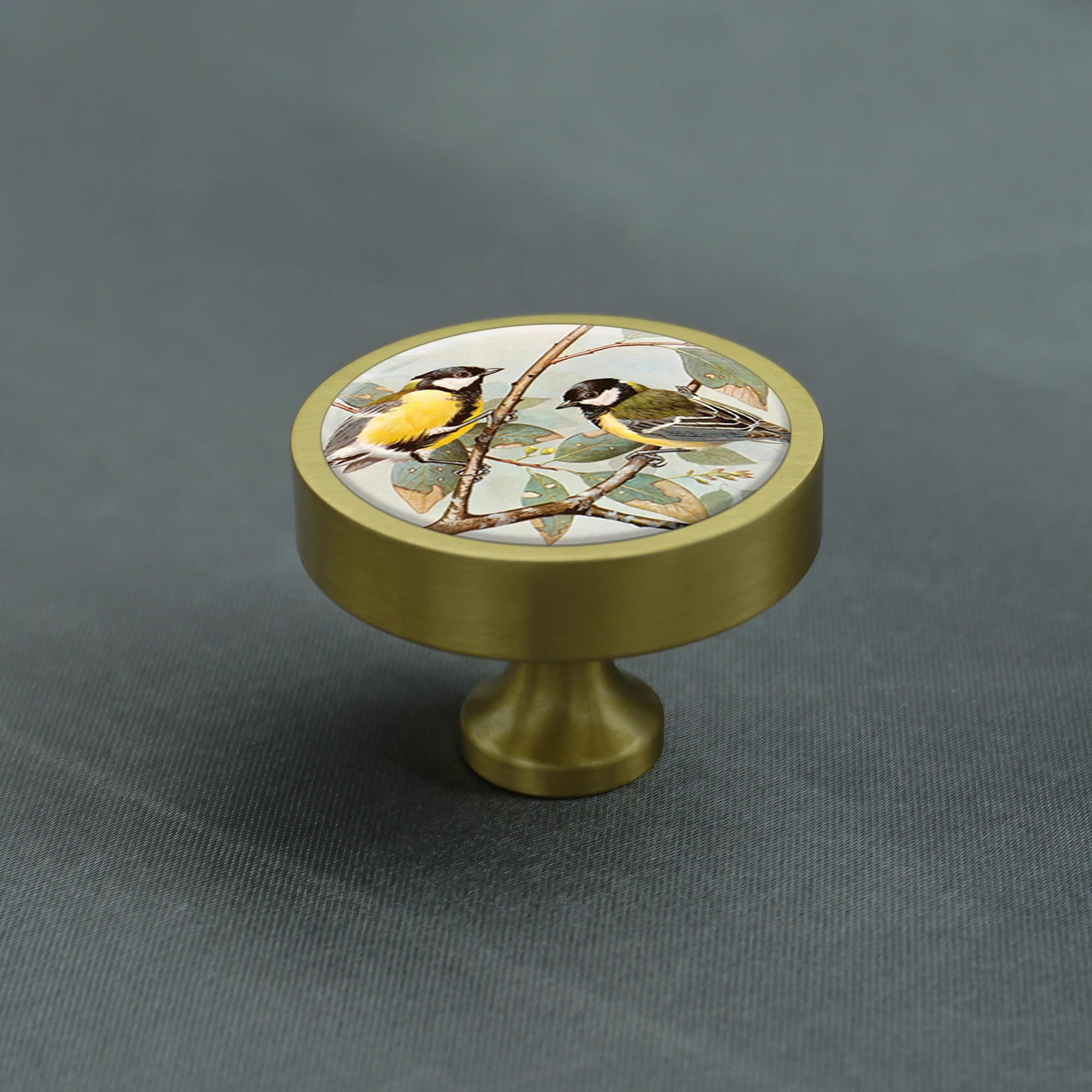 Bird Shaped Brass Round Knobs for Drawers and Cabinets Home Decor Dresser Wardrobe Pulls for Children's Room Furniture Hardware