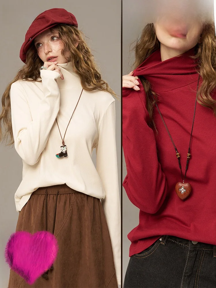 

Женский повседневный трикотажный топ Elfsa с высоким воротом, облегающий, с длинными рукавами, для ношения под одеждой, модный, с утонченным дизайном, зимний, для коррекции фигуры