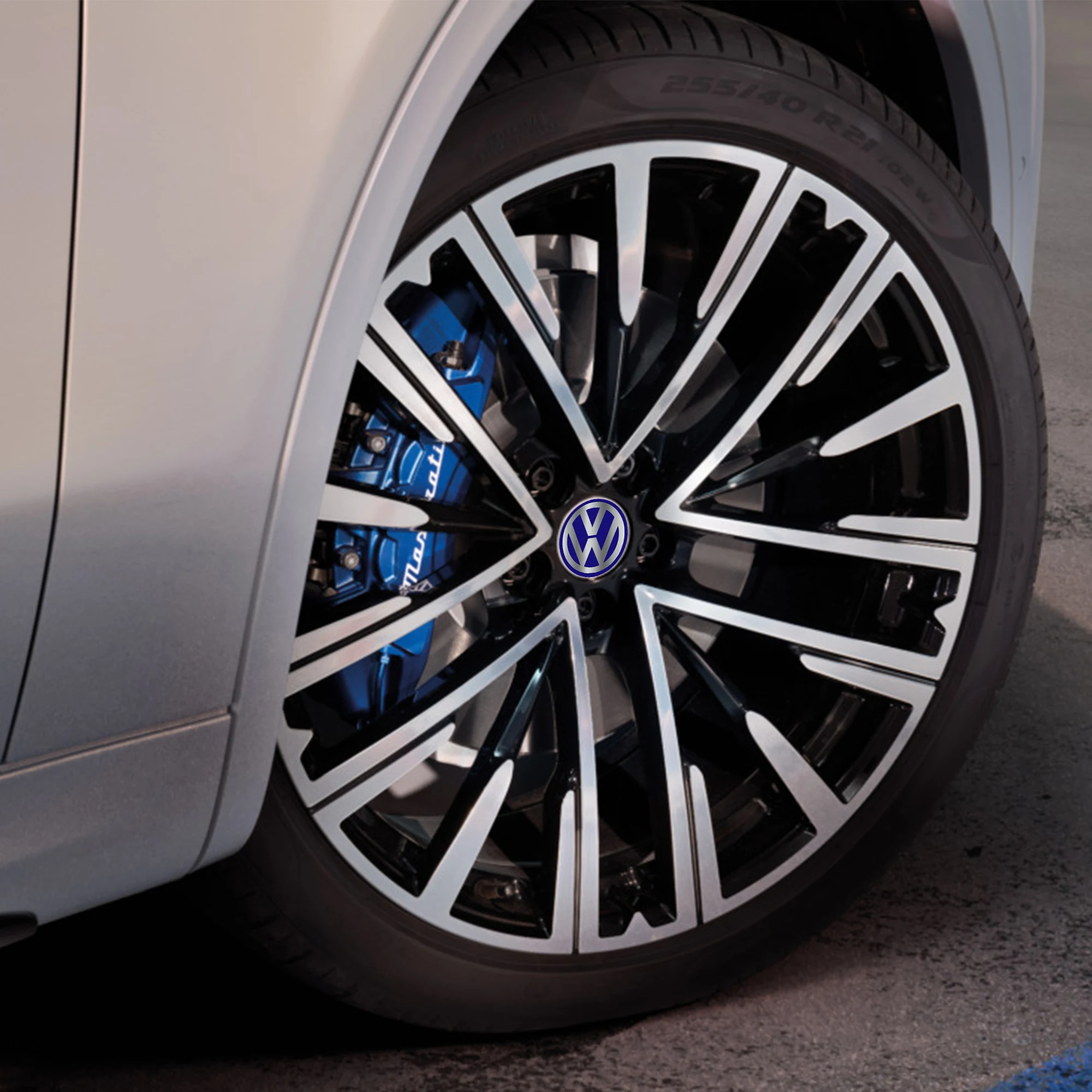 4PCS Car Wheel Center Hub Cover Sticker Hubcaps Decal For Volkswagen VW Golf Polo Tiguan T5 Passat B8 T-roc T6 Touran Touareg T4 - view 2