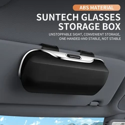 Press Switch Car Glasses Box Sun Visor Glasses Holder Internal Soft Fabric Scratch Resistant Shock-proof Eyeglasses Storage Case