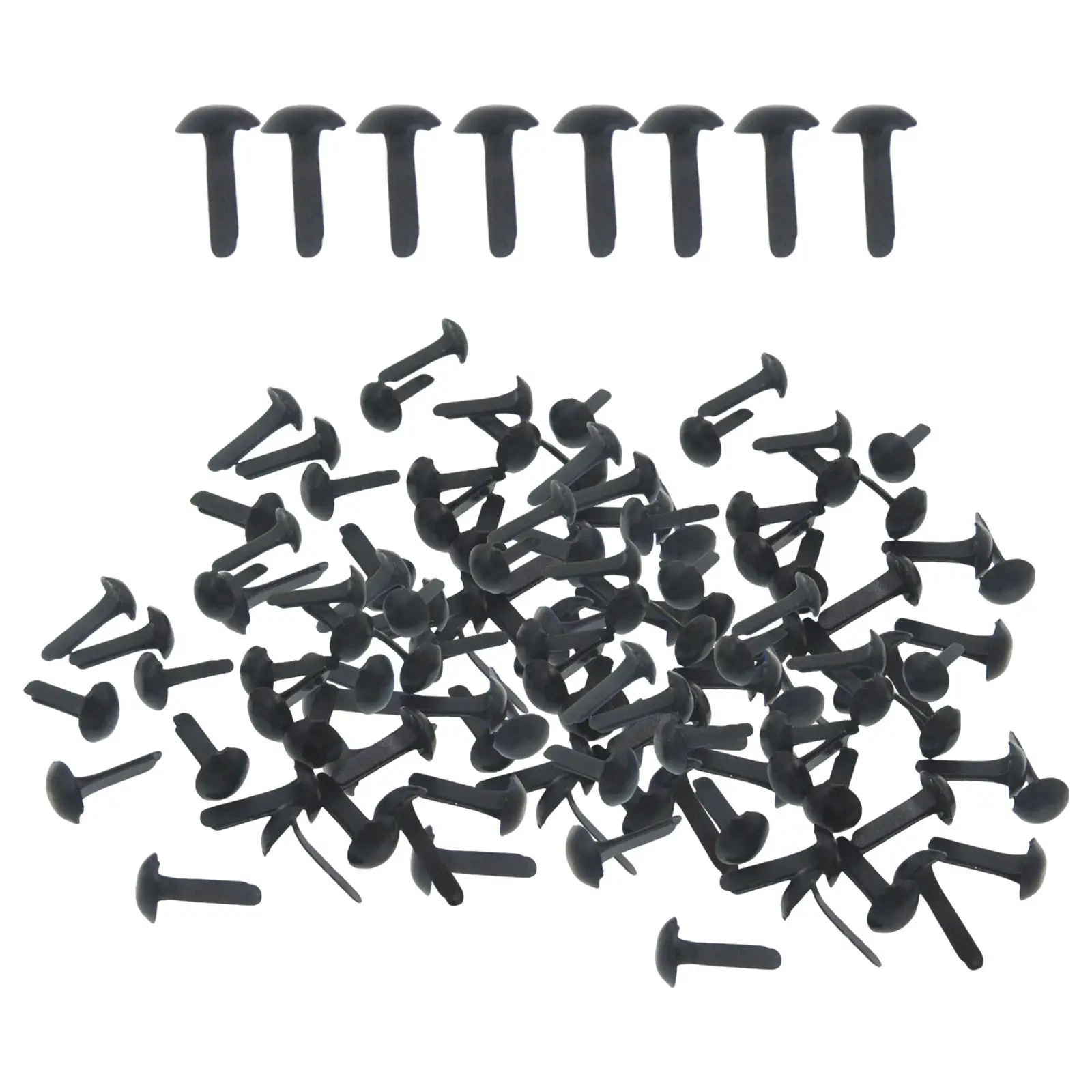 200Pcs Paper Fasteners Brads, 4.5mmx8mm, Black, Stamping Brads for Scrapbook Making Decorative Crafts DIY Projects Supplies