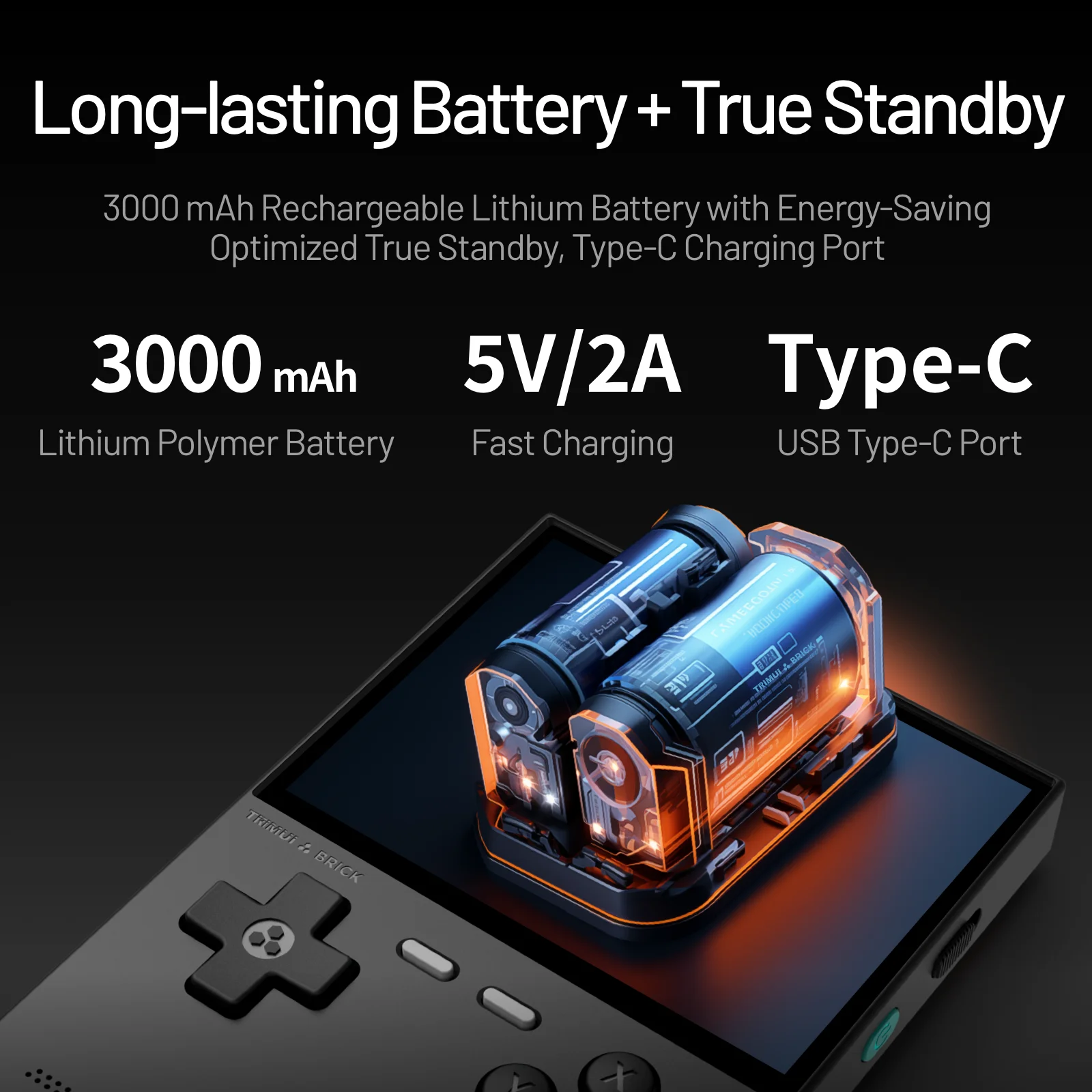 Trimui Brick Retro Handheld Game Console Linux System 3.2 Inch 1024x768 IPS Screen 400ppi 3000mAh Portable Video Game Player