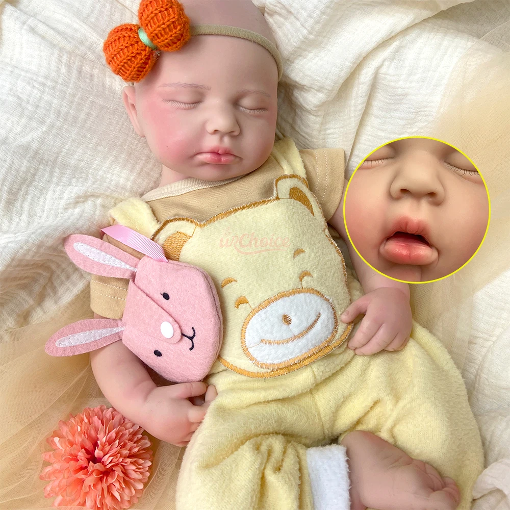 

20 Inch Realistic Full Silicone Reborn Baby Girl/Boy Lifelike Can Use Pacifiers Weighted Newborn Doll Anatomically Correct Toy