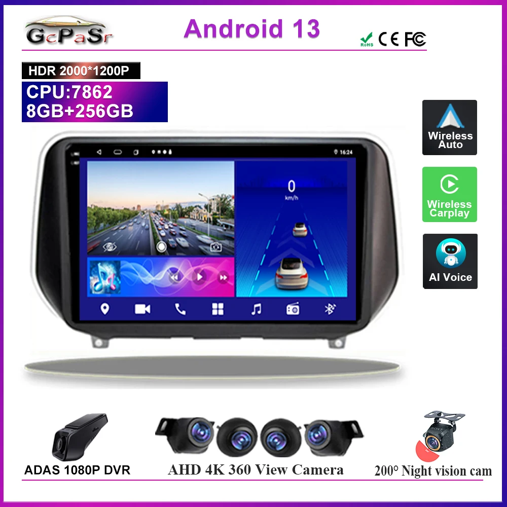 

Android 13 Multimedia For Hyundai Santa Fe Ix45 2019 Car Player Auto Radio GPS Navigation No 2din DVD Dash Cam Touch Screen HDR