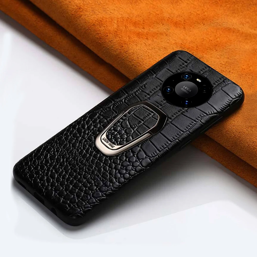 

Genuine Leather Phone Case for Huawei P60 Mate 60 Pro Mate 50Pro 40Pro Magnetic cover for Honor Magic 5 Pro