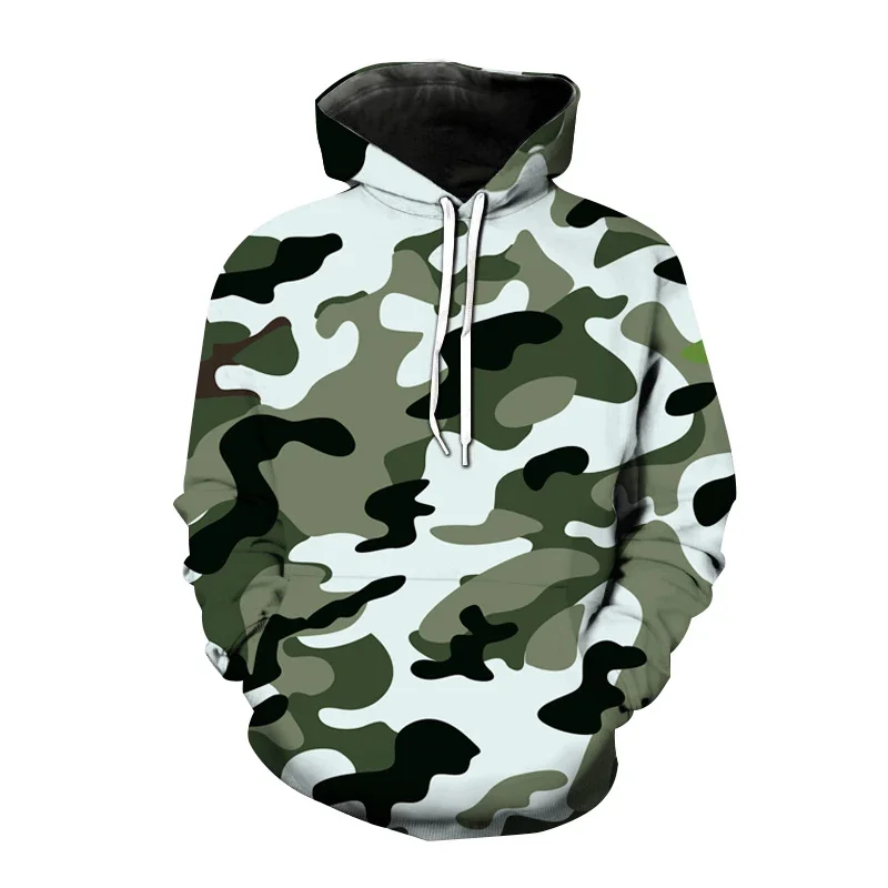 Jungle Pattern Hoodie Men Camouflage 3D Printed Sweatshirt Oversized Casual Street Kids Camo Hoodies Outdoor Sports Long Sleeves