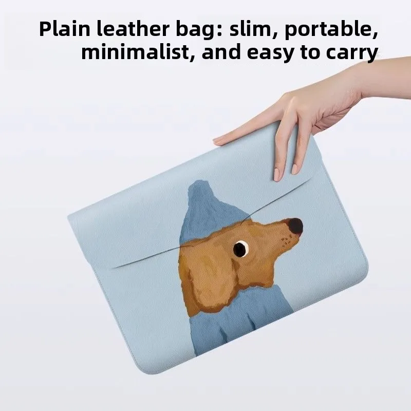 Suitable for Computer Portatile Clamshell Flat Liner Bag, High-value Hat, Puppy  Macbook Air
