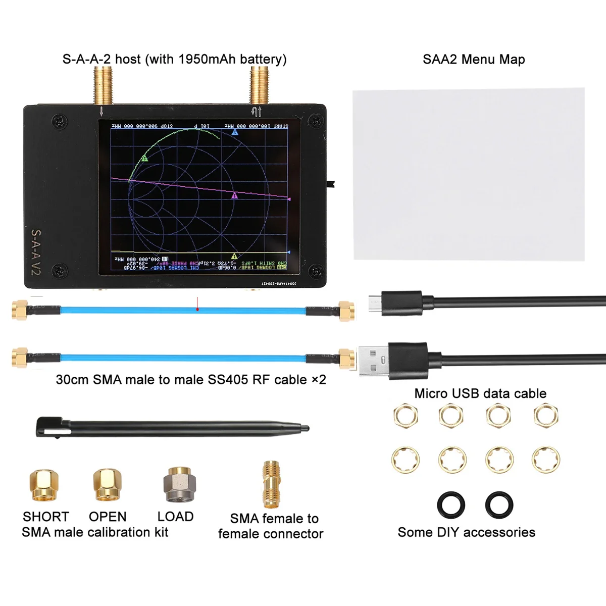 4.3 Inch NanoVNA Vector Network Analyzer 50KHZ-5.3GHZ LCD Display S-A-A-2 V2 Antenna Analyzer Short Waves Measure Filter