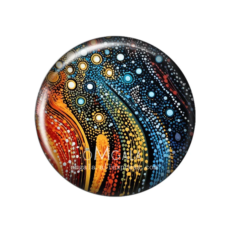 Colorful Small Round Dots Art Paintings 12mm/18mm/20mm/25mm Round photo glass cabochon demo flat back Making findings