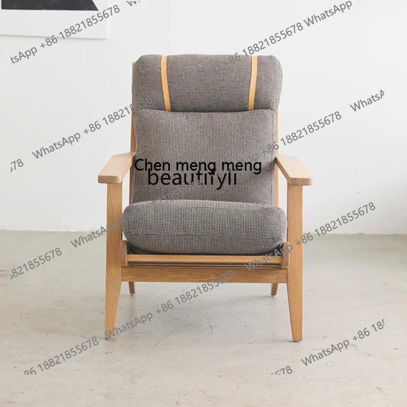 

Modern Italian Minimalist Single Sofa Living Room Leisure Recliner Couch French Retro Silent Chair