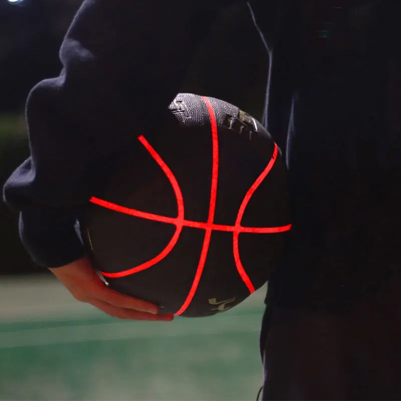 Glow In The Dark Basketball Light Up Indoor Outdoor Size 7 LED Basketball PU Leather for Night Play Gift Birthday Present