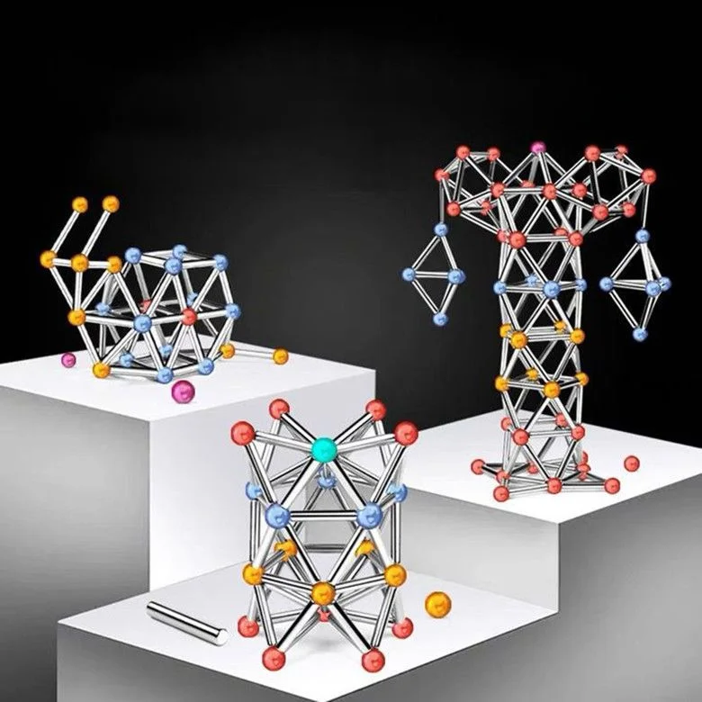 Puzzle Wszechstronne Magnetyczne Klocki Konstrukcyjne Zabawka Dziecięca Geometryczne Kształty Magiczne Kolory Wczesna Edukacja Magnetyczna Zabawka z Przyssawkami