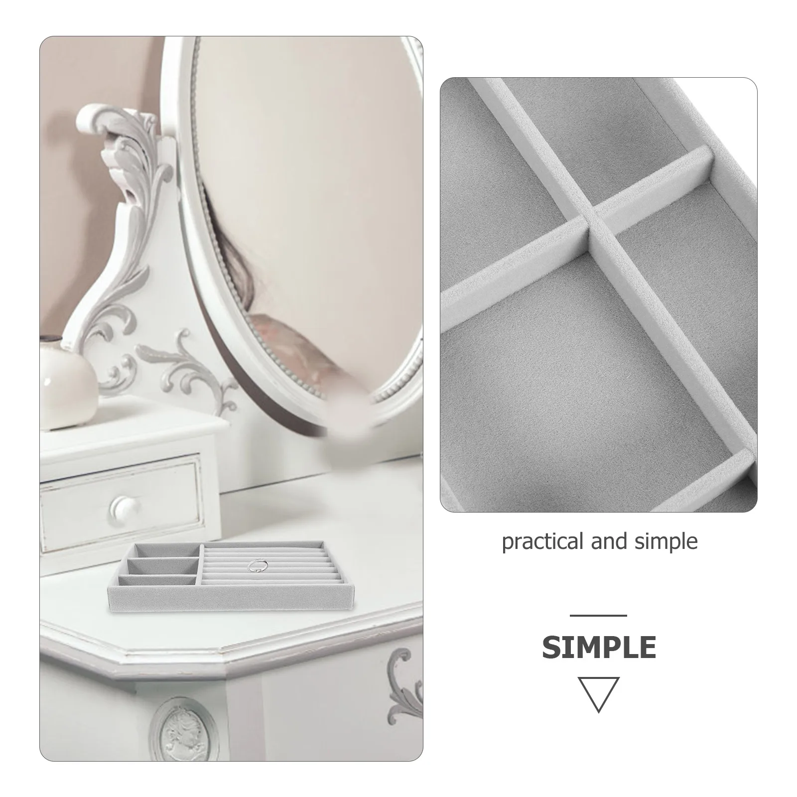 

4 Pcs Jewelry Storage Tray Jewellery Organizer Necklace Holder Box Bracelet Display MDF