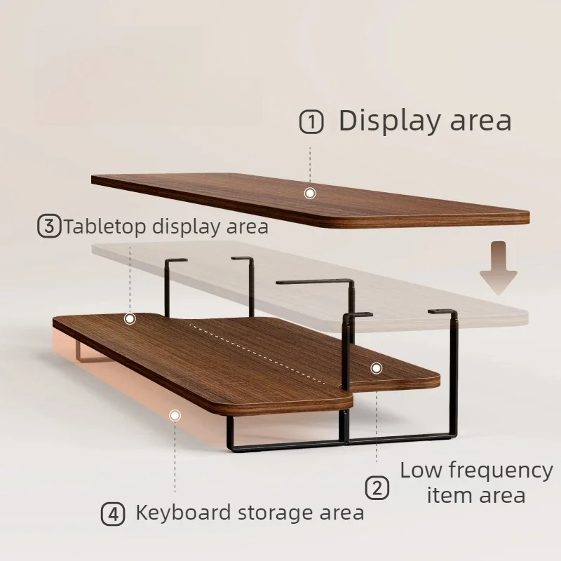 G700 Double Layer Display Elevated Stand Wooden Computer Modular Elevated Stand Height Riser Desktop Office Storage Rack Monitor