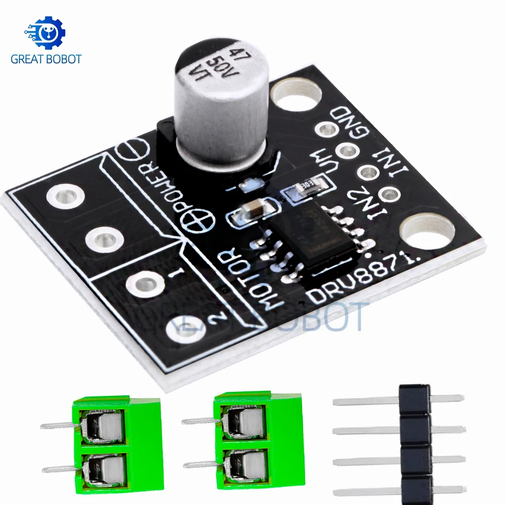 DRV8871 3.6A H‑Bridge Motor Driver Board High Voltage PWM Control Module with Current Feedback 1‑Pack