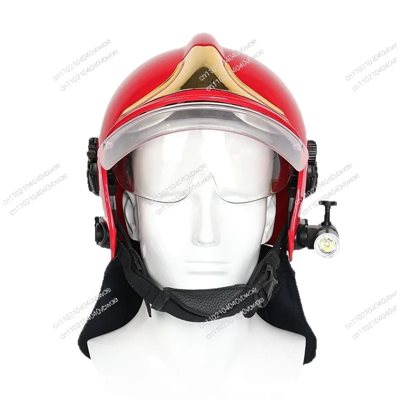 Fire helmet Fireproof smash-proof multi-layer buffer helmet Flame retardant shawl helmet