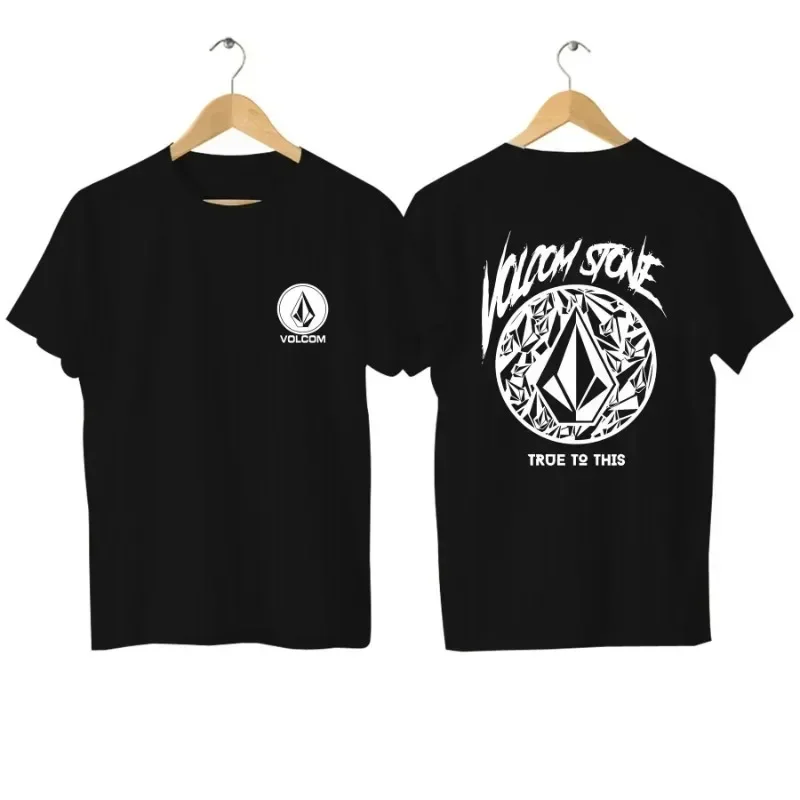 2024 Fashion Tees Men T Shirt Double-sided Casual Oversized Volcom Stone T-shirt Graphic Sports Tops Breathable Streetwear