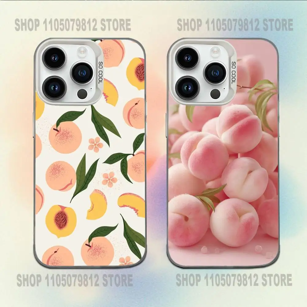 

K-Kawaii Sweet Peach Adorable Juicy Fruit Phone Case For iPhone 16,15,14,13,12,11,Mini,Pro,E,MAX Candy Matte Shockproof Cover