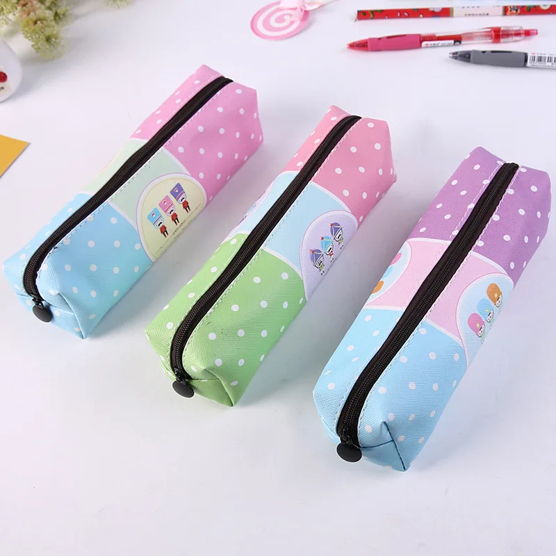 PU leather pencil bag cute pencil case School stationery storage bag kawaii Girl pen case Student pen bag School supplies