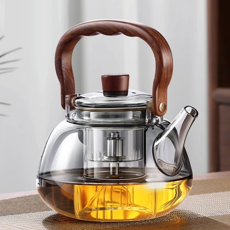 

High Borosilicate Glass Teapot Thickened Filter Integrated Steaming and Boiling Teapot High-capacity Home Kung Fu Tea Set
