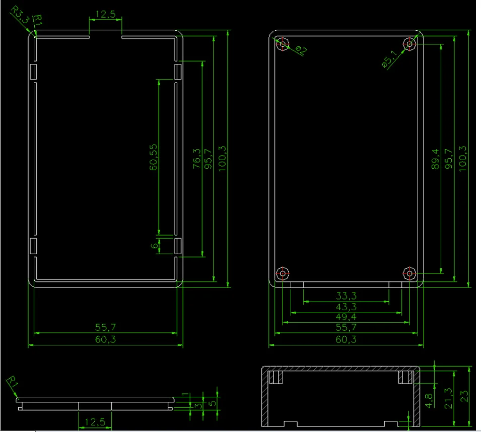 100x60x25mm LK-C20 Black DIY Plastic Enclosure Instrument Case Electronic Project Box Abs Plastic Enclosure