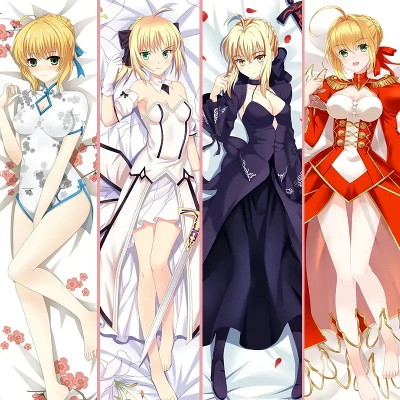 

Japan Anime Fate/stay Night Saber Body Hugging Cover Double Sided Pillow Case Throw Cushion Dakimakura Waifu Pillowcase