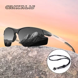 CRIXALIS Square Half Frame Sunglasses for Men Fashion Trend Cycling Sun Glasses Goggles Male Outdoor Sports Shades Women UV400