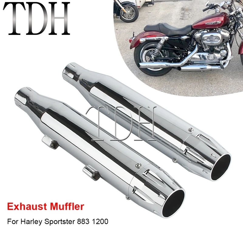Mufflers Pipe Motorbike Exhaust Sliding Muffler System For Harley Sportster Superlow XL1200T XL 883 Iron XL883N 72 48 XL1200 V X
