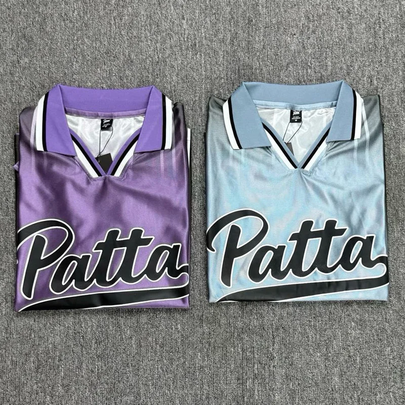 2026 New Casual Versatile Patta Short Sleeve Tee Striped Lapel High-quality PATTA T-shirts