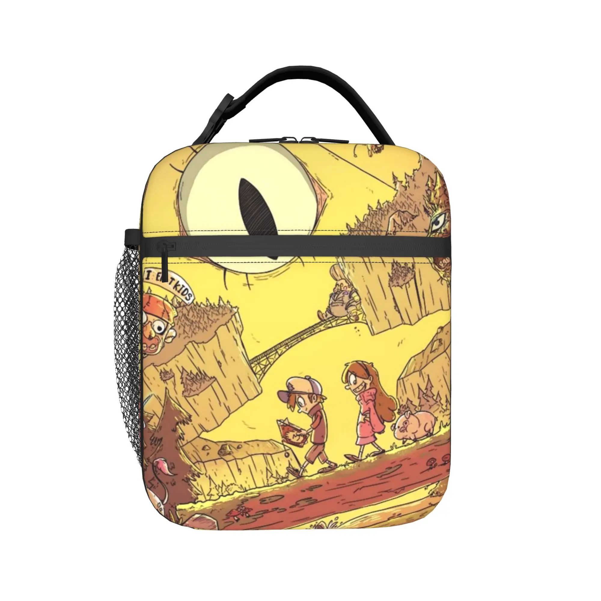 Gravitys Falls Insulated Lunch Bag for Men Women  Storage Food Box Portable Thermal Cooler Lunch Boxes For School Office
