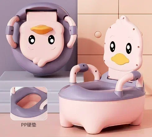 Children\'s Pot 1-6 Years Old Upgraded Cute Duck Baby Toilet Seat Baby Potty Portable Stool Boys & Girls Safe Trainer Seat WC