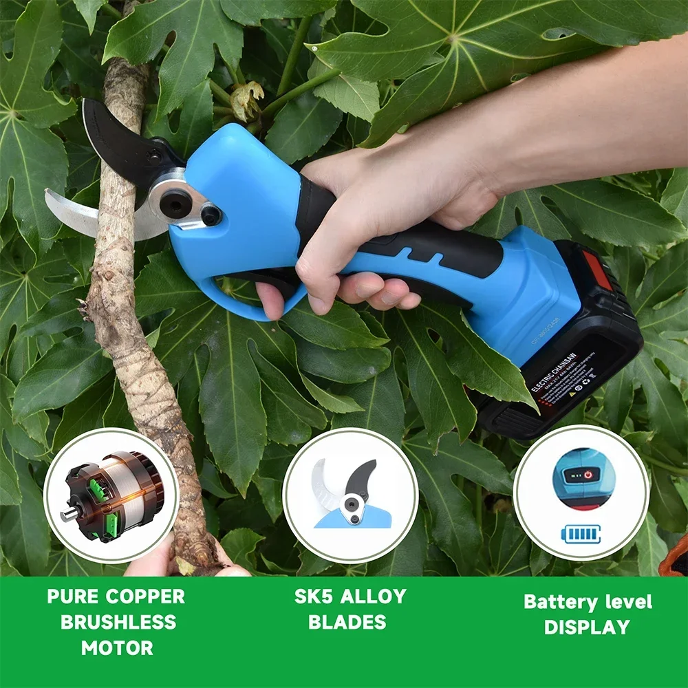 Imagem -03 - Tesoura de Poda Progressiva de 21v sem Fio de Íons de Lítio Tesoura de Poda Eficiente Bonsai Electric Tree Branches Ferramentas para Jardim Sc8605