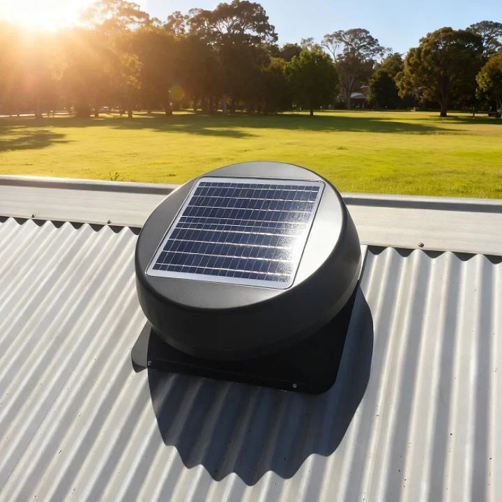 

25W Monocrystalline IP68 Solar Hybrid Brushless DC+AC Roof Vent Heat Extractor Hot Air Axial Flow Exhaust Fan OEM/ODM