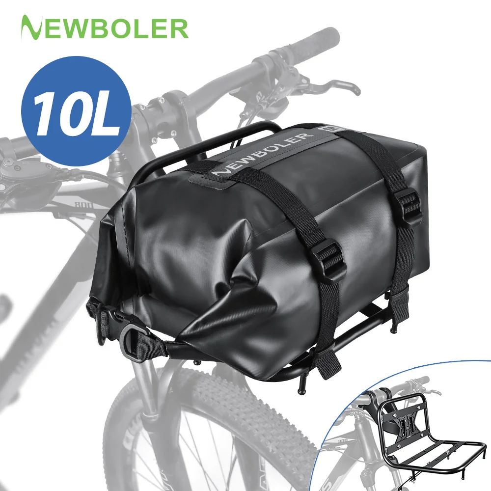 NEWBOLER 10л сумка для велосипеда из алюминиевого сплава MTB велосипедная передняя стойка корзины сумка полка для багажа аксессуары для велосипеда 15 кг грузоподъемность