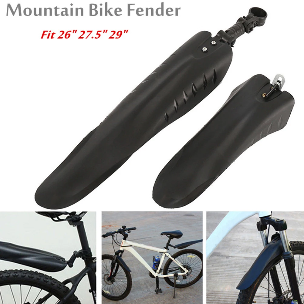 

2 set Bike Mud Guard Rear Front Adjustable High-Strength Lightweight Rain Mudflap For Road Mountain Bike Black 34Mm