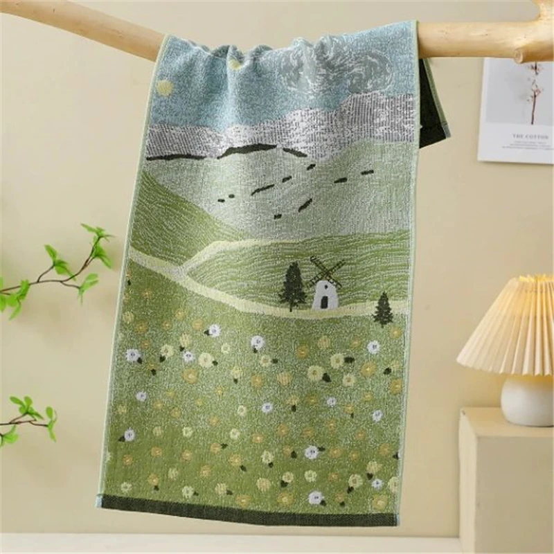 مناشف وجه كرتونية للنساء والأطفال، أربع طبقات من القطن الشاش، 35*75 سم، قطعة واحدة، رقيقة، للحمام، 10 أنماط