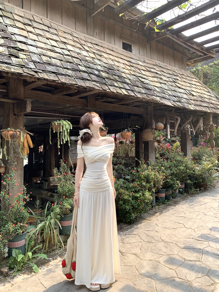 

Летний эластичный трикотажный комплект Pokemeng: облегающий топ на одно плечо и модный женский костюм с принтом в виде сердца