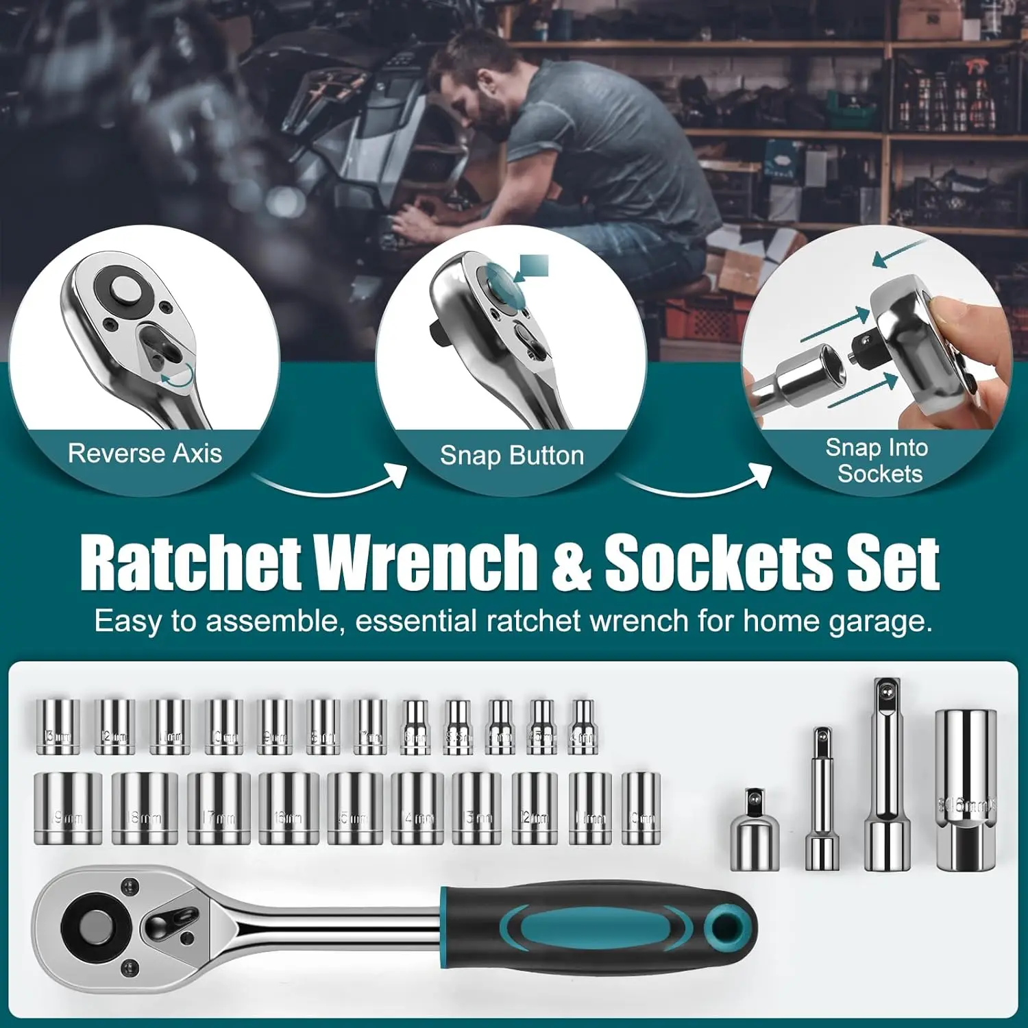 Home Tool Kit 257-PCs Household Basic Repair Tool Set for Men Women General Hand Mechanic's Tool Set Screwdriver Set Wrench Set