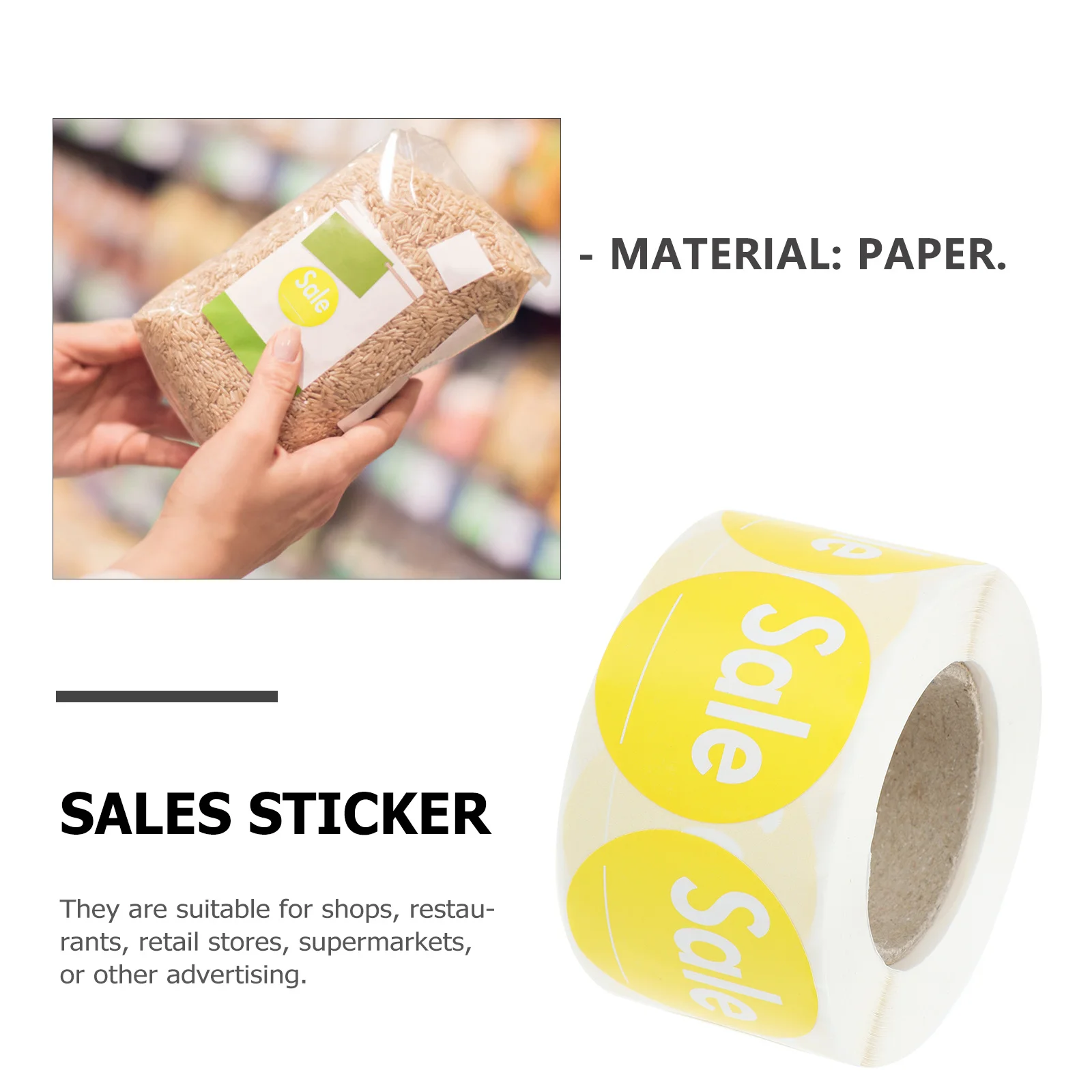 2 個 2 ロール円形取り外し可能なステッカー販売ラベル小売店ディスプレイ用粘着タグクリアランスセールプロモーションフォルダラベル