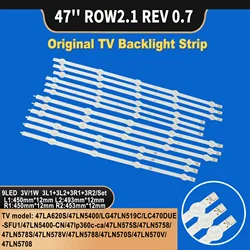 Tira do luminoso da tevê do LG, tevê original, 47 LN, 1174A, 1175A, 1177A para 47LA620S, 47LN5400, 5 + 4led 3L1 + 3L2 + 3R1 + 3R2